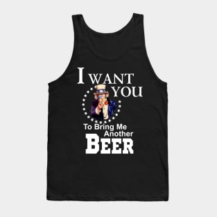 Uncle Sam Beer Me 4th of July Patriotic American Glasses Tank Top